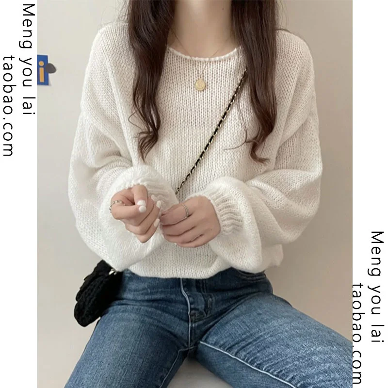 

Свитер женский осенний трикотажный, теплый, однотонный