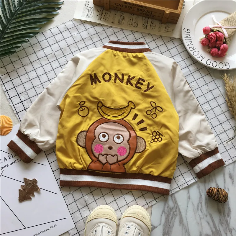 Tonytaobaby осенняя одежда новый стиль детская бейсбольная униформа в виде обезьяны