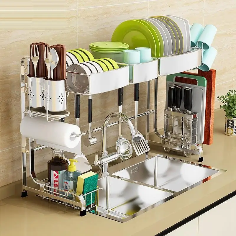 Сушилка для посуды аксессуары раковины органайзер из нержавеющей стали кухни