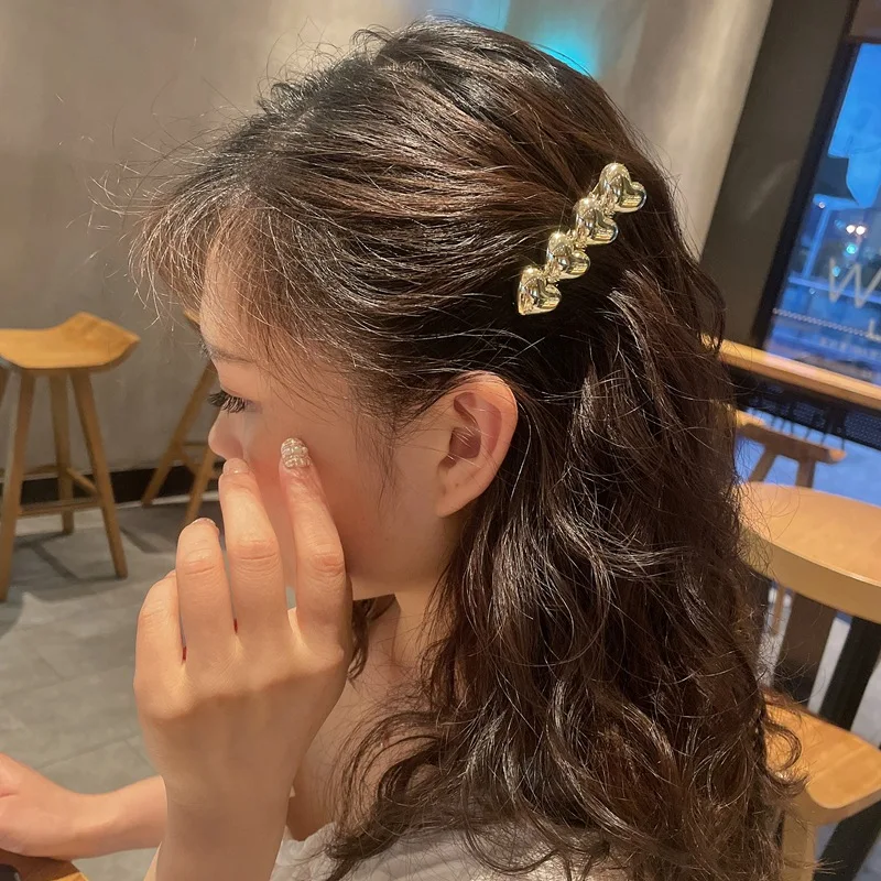 

Аксессуары для волос женская заколка для волос с жемчугом в виде сердца лес модная женская заколка для волос с Красной сеткой заколка для че...