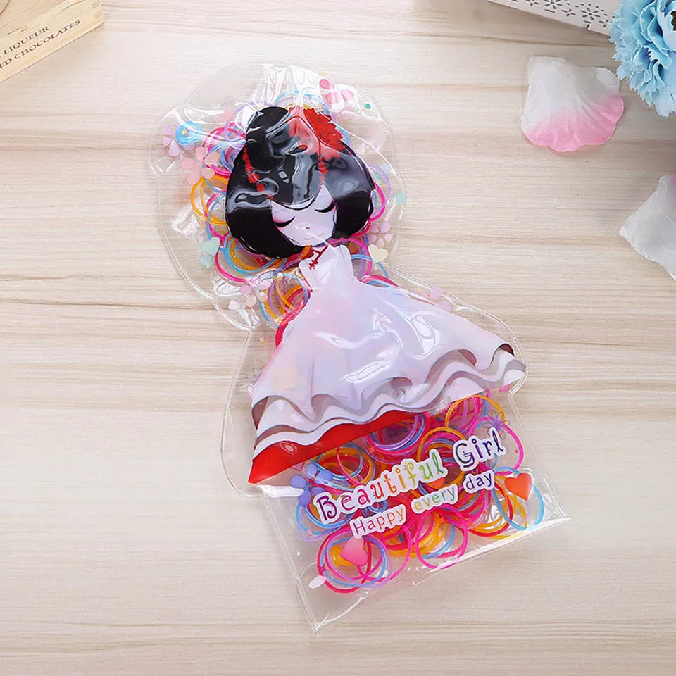 Kids' Handbag Hairband Rope Ponytail Holder Elastic Rubber Band Ties Braids 150PCS/Cartoon Bag Creative Gifts Hair Accessories |