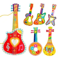 children wooden guitar toys kids musical toys gift simulation music instrument wood educational diy musical toy nice gift