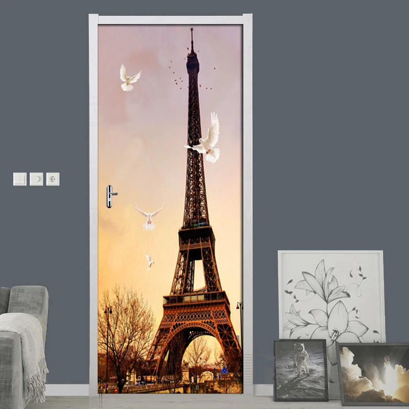 Наклейка на дверь сделай сам ПВХ водонепроницаемые самоклеящиеся обои с