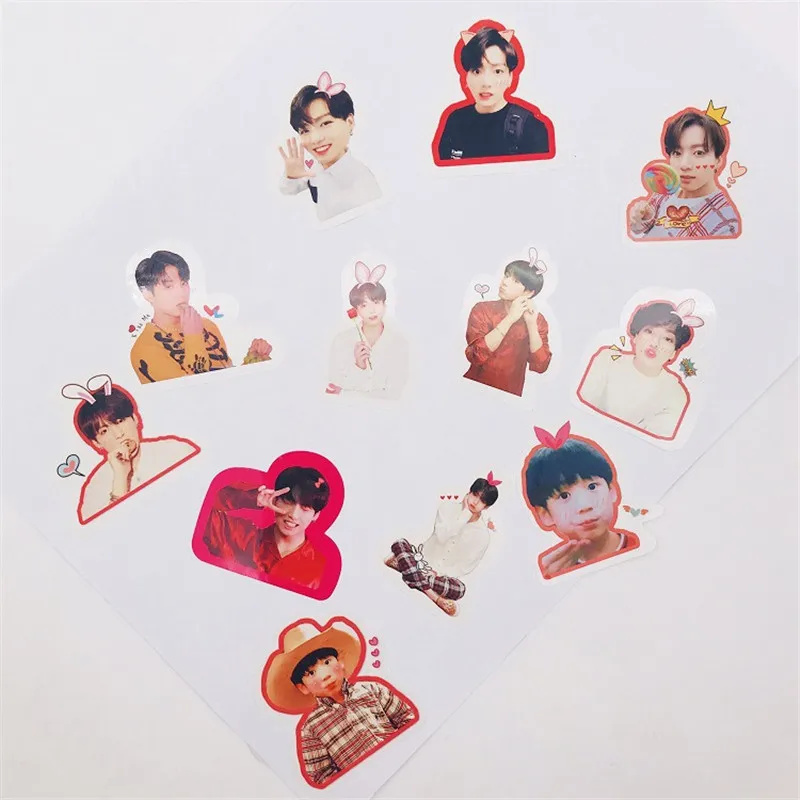 12-18 шт. Kpop Bangtan Boys JK JIMIN SUGA V JIN J-HOPE RM наклейки с большой головой ручная учетная