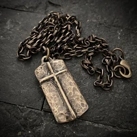 christianity religious christmas gifts hot sale new cross brass necklace mens bronze pendant necklace