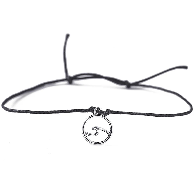 2 шт./лот Регулируемая веревочная цепочка браслет с морскими волнами для женщин и