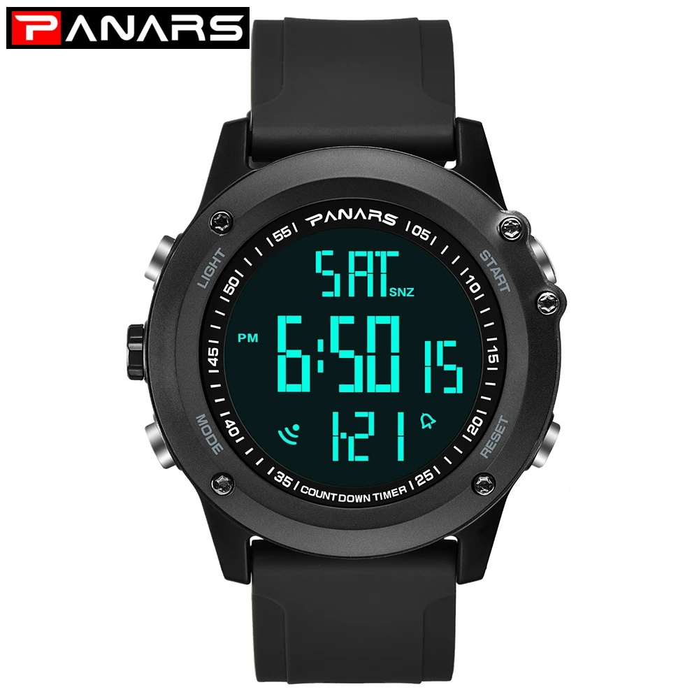 

Fashion Sports Watch 50M Waterproof Wristwatches Black Relogio Masculino LED Digital Watch Multifuction Men Electronic Watches