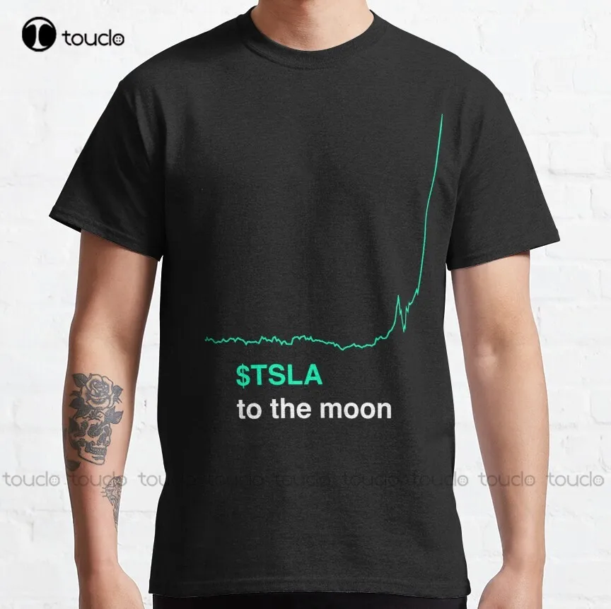 

Классическая футболка Tesla Stock To The Moon, рубашка с собакой на заказ, модная смешная футболка унисекс для подростков