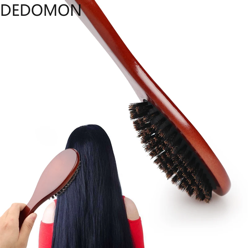 Щетка для волос с натуральной Кабановой щетиной массажная расческа