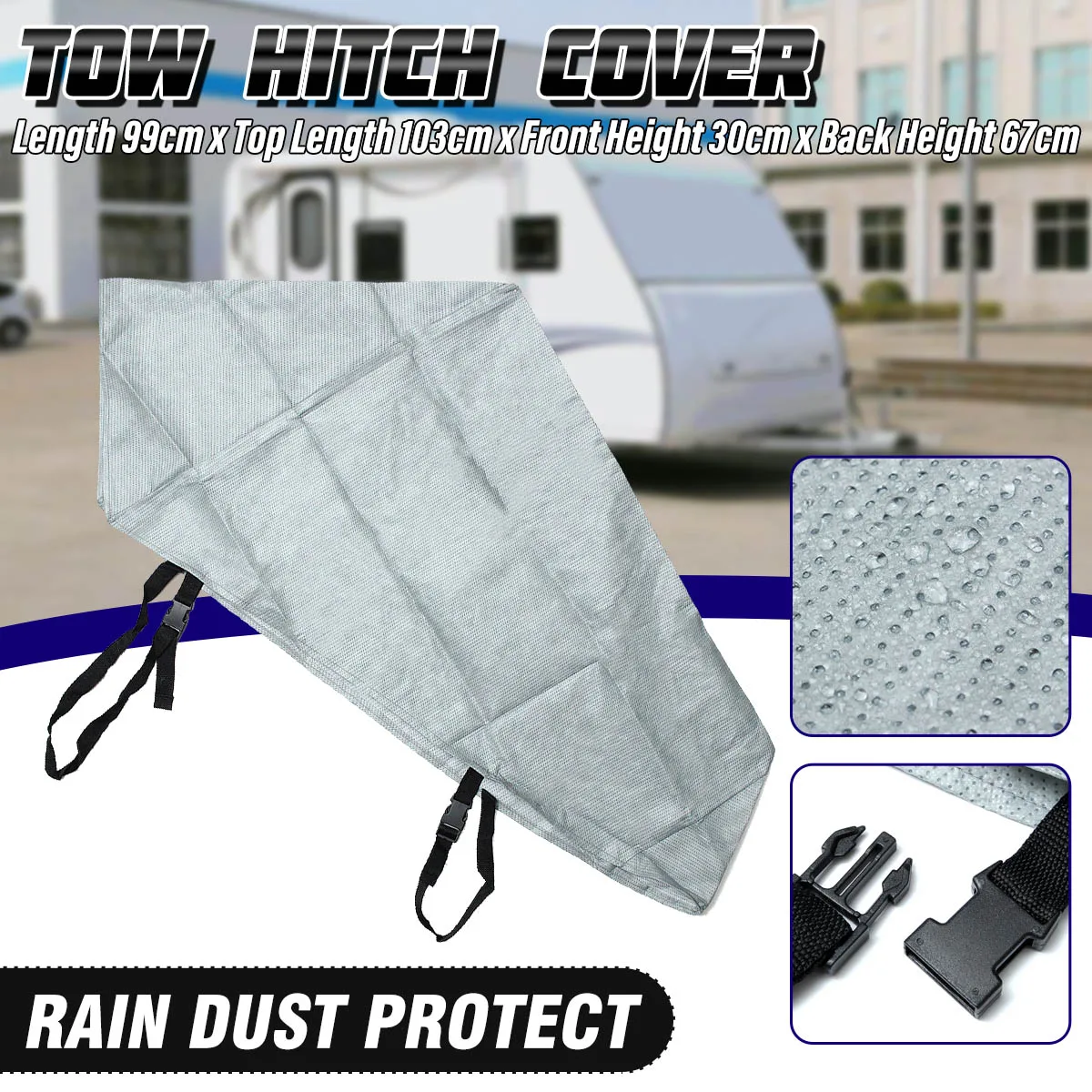 

Universal Hitch Cover Caravan Trailer Towing Hitch Coupling Lock Cover for RV Motorhome Rain Dustproof Protector Waterproof