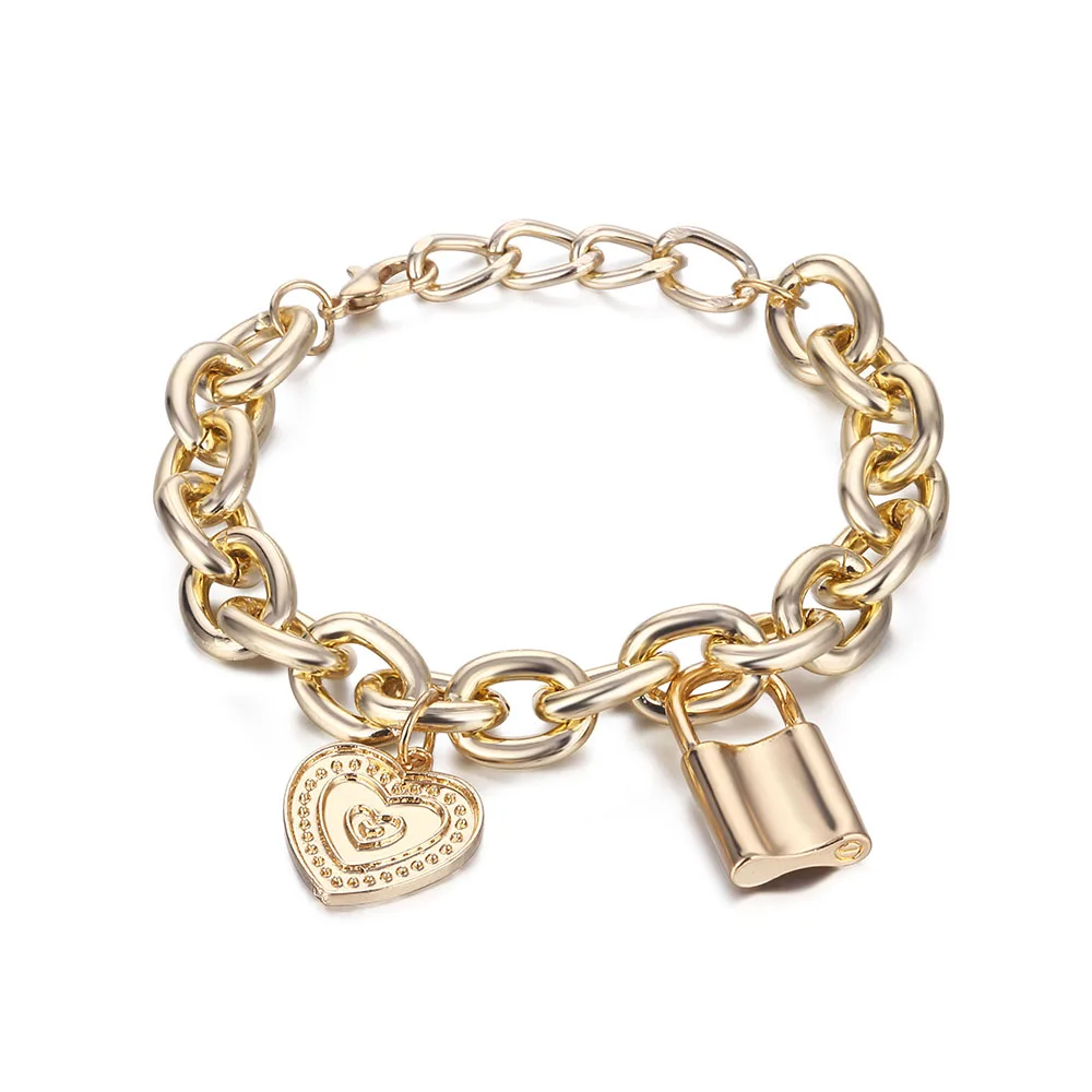 Женский браслет в стиле панк с замком-замком | Украшения и аксессуары