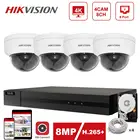 Hikvision IP Security Kit 4K 8CH POE NVR 4pcs Hikvision 8MP IP Camera DS-2CD2185FWD-I IndoorOutdoor Hik-Connect Plug and Play