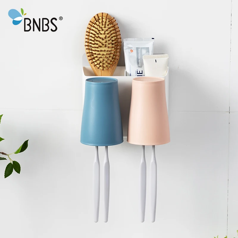 BNBS Wall Toothbrush Toothpaste Holder Bathroom Accessories Organizer For Toothbrushes Tooth Brush Cup Products | Дом и сад