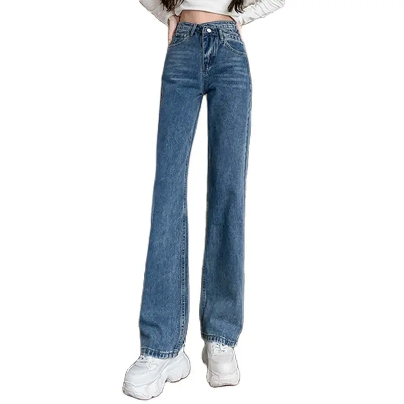 

Casual all-match jeans 2021 autumn high-waist design cross-waist jeans drape loose wide-leg pants Fashion women's clothing
