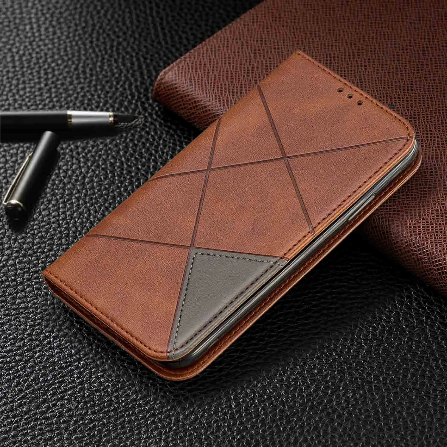 Светло-коричневый Чехол для redmi note 8 T, Магнитный кожаный чехол для Xiaomi redmi note 8 t 8 T, чехол для Xiaomi redmi note 8 T, флип-кейс, чехол для redmi note 8 t, чехол s - Цвет: Светло-коричневый