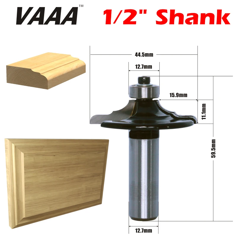 

VAAA1PC 1/2 Shank Classical Euro Style Door Front Edging Router Bit Trimming Wood Milling Cutter for Woodwork Cutter Power Tools