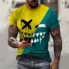 Мужская футболка с 3D-принтом, повседневная спортивная футболка большого размера с круглым вырезом, в стиле панк, хип-хоп, 2021