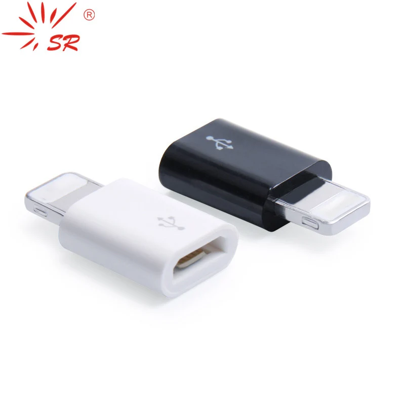 SR Micro USB Lighting Adapter Female to Male Converter Connector Support IOS System Charging Sync Data for Apple for iPhone