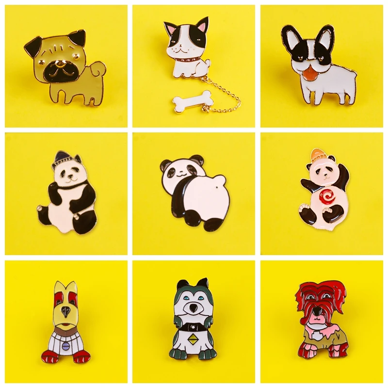 Значки на булавке для одежды рюкзака панды значки аниме металлические одежду