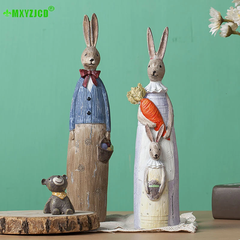 Украшение из смолы в виде пасторального кролика для пар украшение домашнего