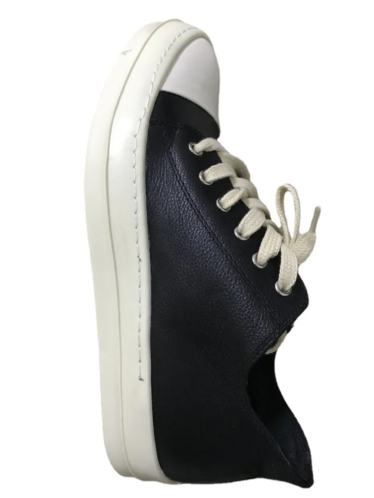 Men Casual Thick Platform Genuine Leather Shoes Male Women Couple Streetwear Hip Punk Gothic Red Black Cow | Обувь