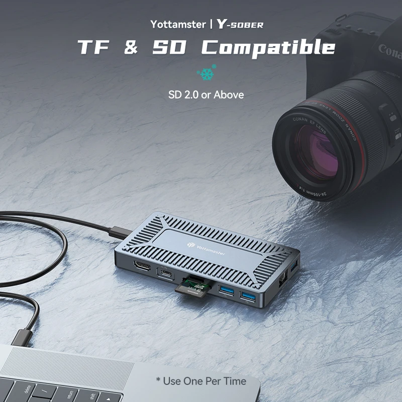Yottamaster SO6 M2 NVMe SSD док-станция для USB 3 1 концентратор Type-C 10 Гбит/с HDMI аудио и микрофон
