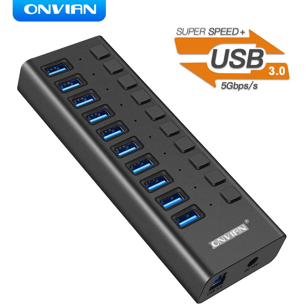 

USB 3,0 концентратор, 10 портов, 12 В, 4 а Быстрая доставка