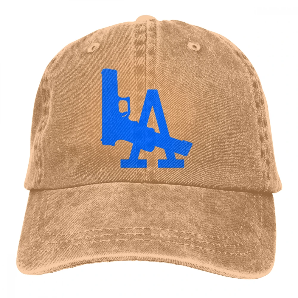 LA Los Angeles пистолет Casquette глубокий Хизер унисекс Мужские Женские джинсовые бейсболка с ремешком кепки Регулируемый Гольф папа шляпа - Цвет: Хаки