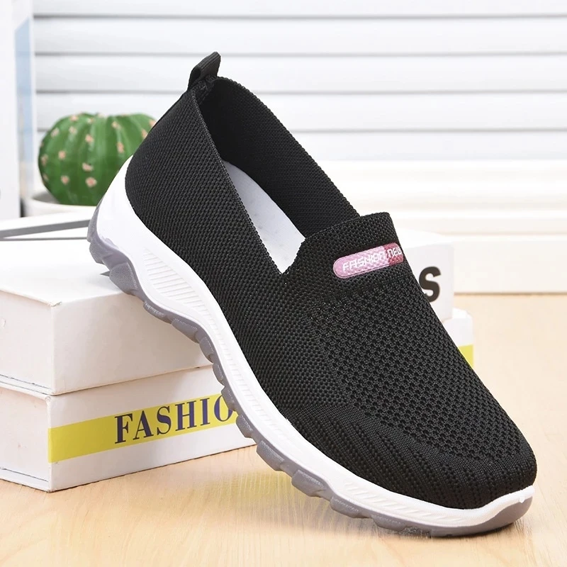 Breathable Sneakers Women Running Shoes Women Light Mesh Flats Women's Sports Shoes Slip-on Female Loafers