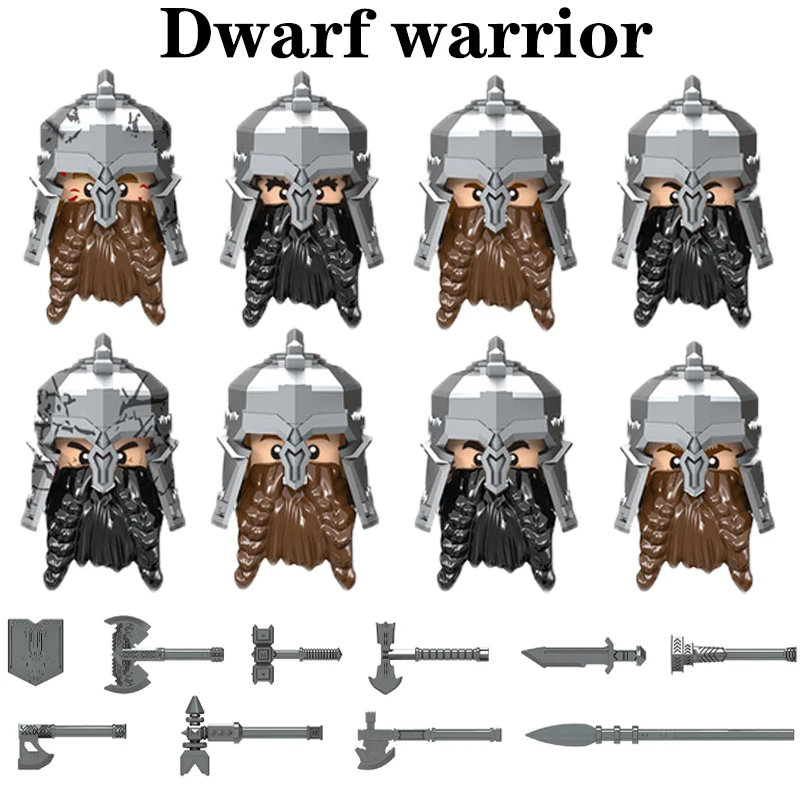 

Средневековые военные наборы, фигурки рыцаря, мини кирпичи, карликовый щит воина, Длинный топор, длинный молоток, оружие, игрушки для детей