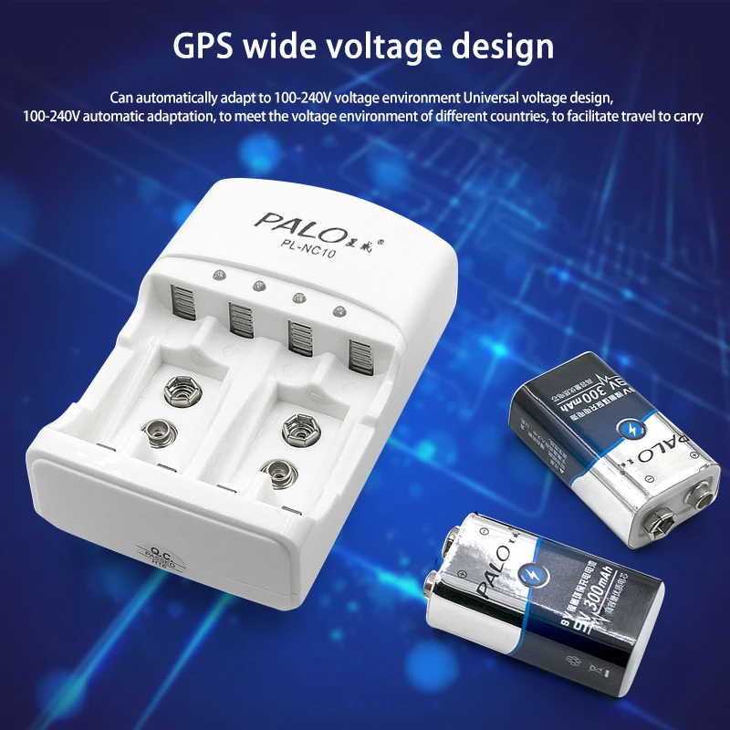 PALO превосходное зарядное устройство для 6F22 9 в AA/AAA литиевая Ni-MH Ni-CD батарея EU/US штекер зарегистрированный пост зарядное устройство C801N