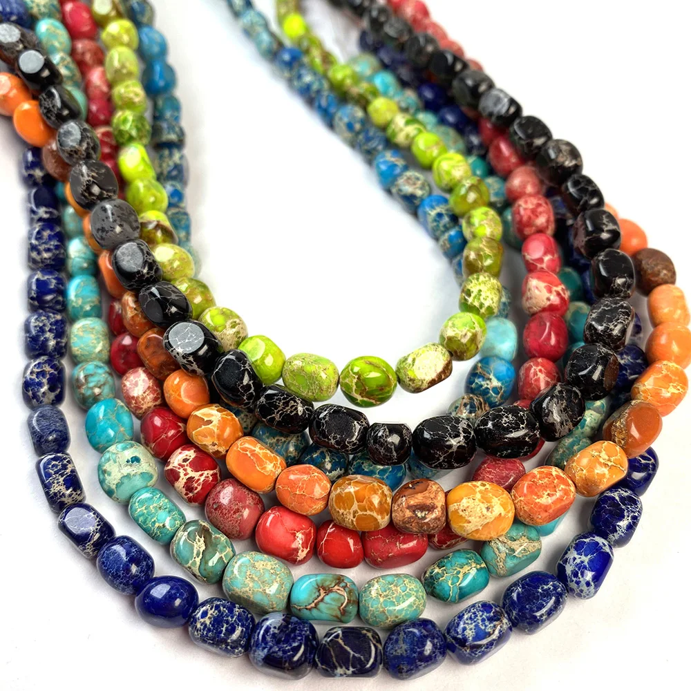 

58Pcs Beads Indefinite Semi-precious stones Natural Beads for Jewelry Making Necklace Accessories Gifts for Women Size 5x5x7mm