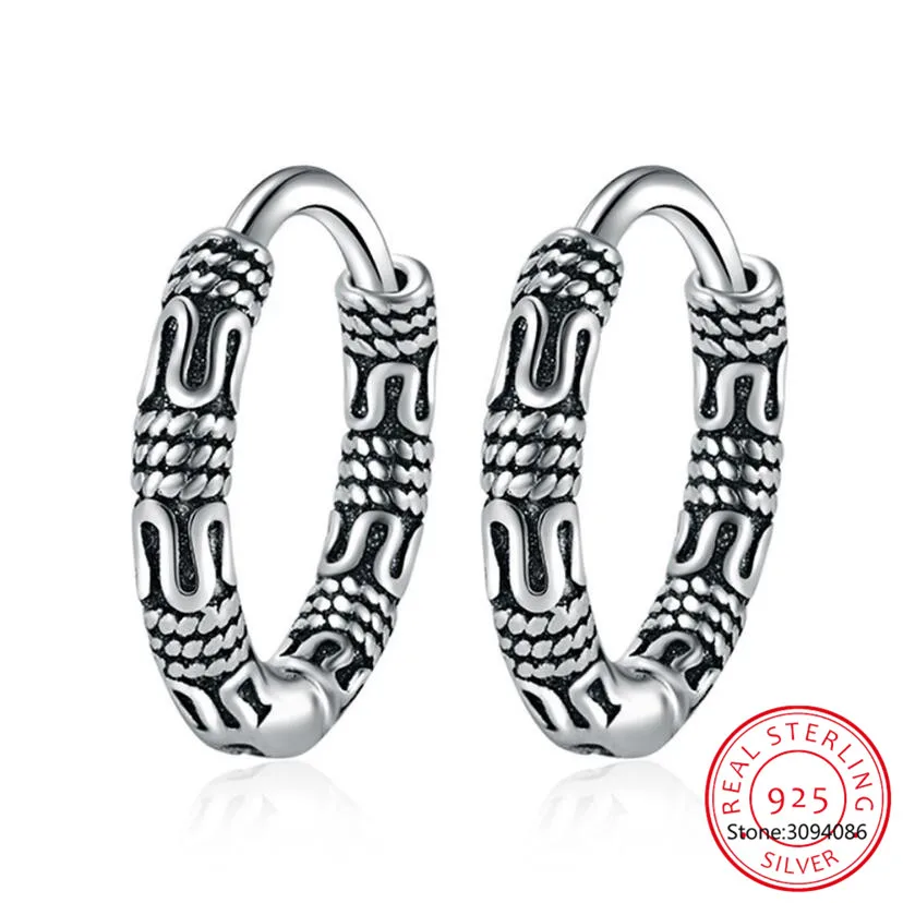 Винтажные серьги-кольца SMTCAT из стерлингового серебра 925 пробы женская серебряная