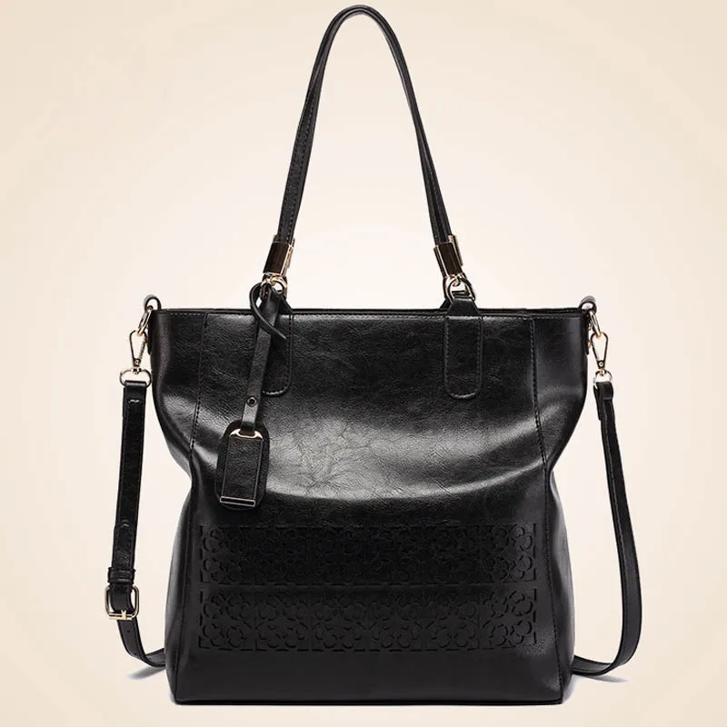 BLACK BAG Женская сумка на плечо, роскошная женская сумка, большие сумки, дизайнерская летняя сумка, сумка-тоут, клатч, винтажная сумка-мессенджер, коричневая кожаная сумка - Цвет: BLACK BAG