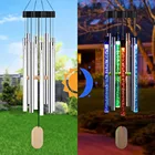 Ветряные колокольчики на солнечной энергии, цветные Пузырьковые колонки, хрустальные ветряные колокольчики, водонепроницаемая фотолампа для дома и сада