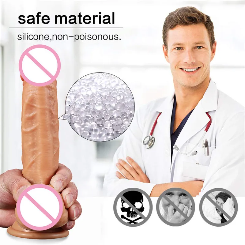 Большой реалистичный фаллоимитатор 7/8 дюйма силиконовый пенис с присоской для