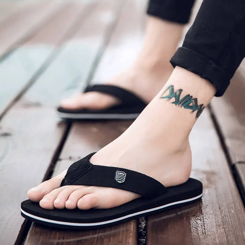 Flip Flop Difficult To Wear In Summer Student Korean Casual Men's Fashion Beach Shoes Anti Slip Wear Clipon Slippers