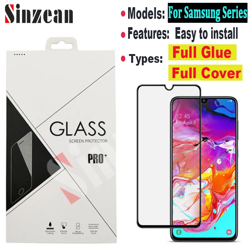 Закаленное стекло 2.5D для Samsung S20 FE/S21FE/A32/A72/A51/A71/A91/A10S/A20S/A40S с полным покрытием 100 шт. |