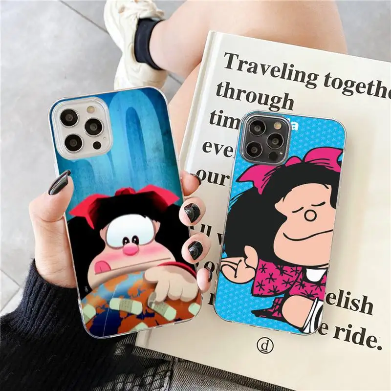 

HOT Mafalda Phone Case For iPhone 12 Mini 11 Pro XS Max X XR 7 8 Plus phone case