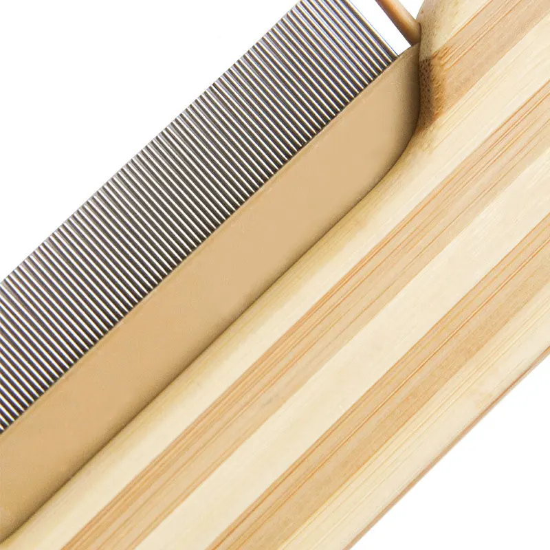 

Flea Combs with Bamboo Handle for Safe Removal of Fleas and Skin Debris On All Coat Types for Dogs Cat FOU99