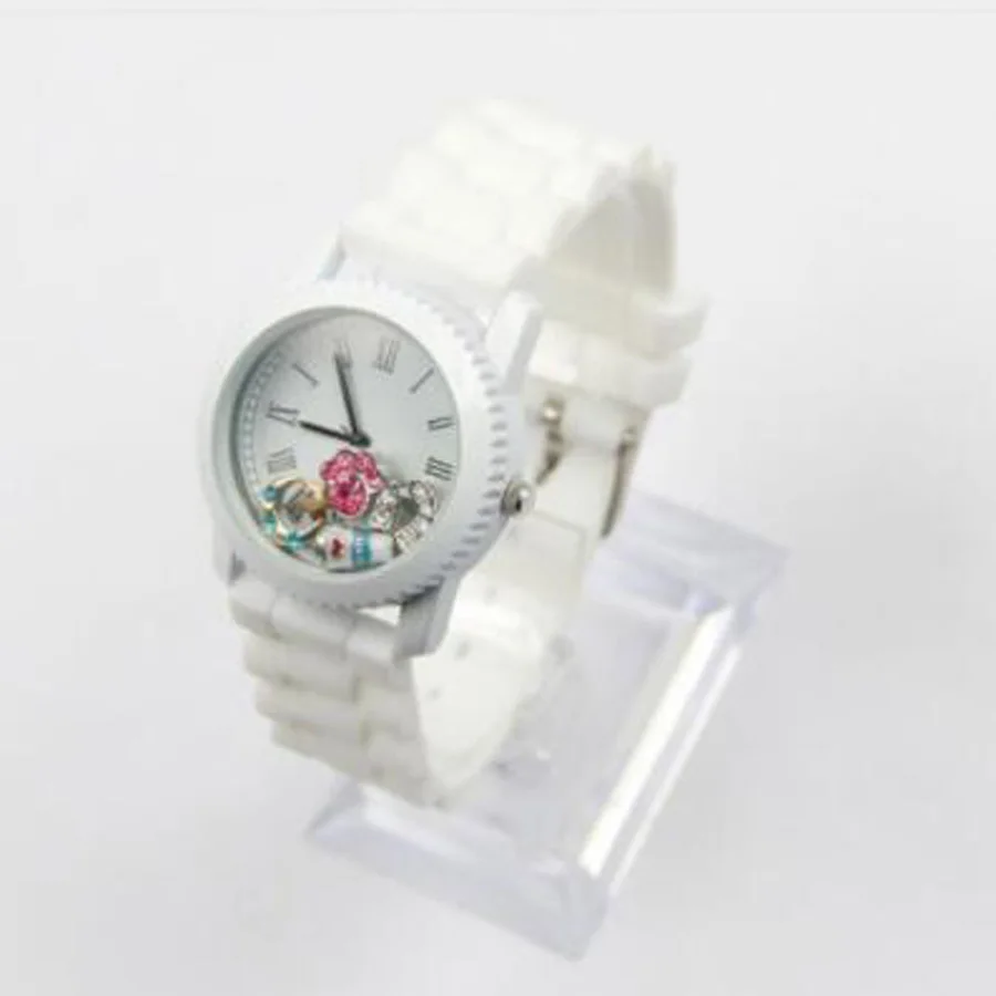 2018 модные белые памятные медальон в форме часов плавающий живой наручные часы с