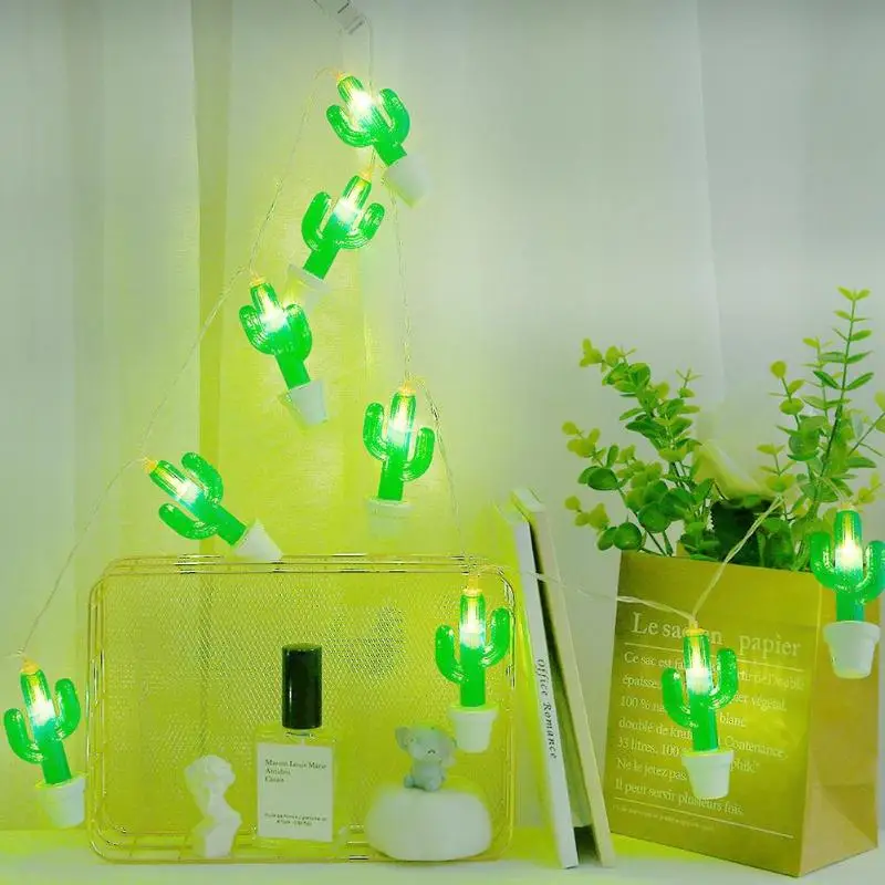 10LED лампа гирлянда кактус форма медный провод Рождество открытый KTV бар ночной