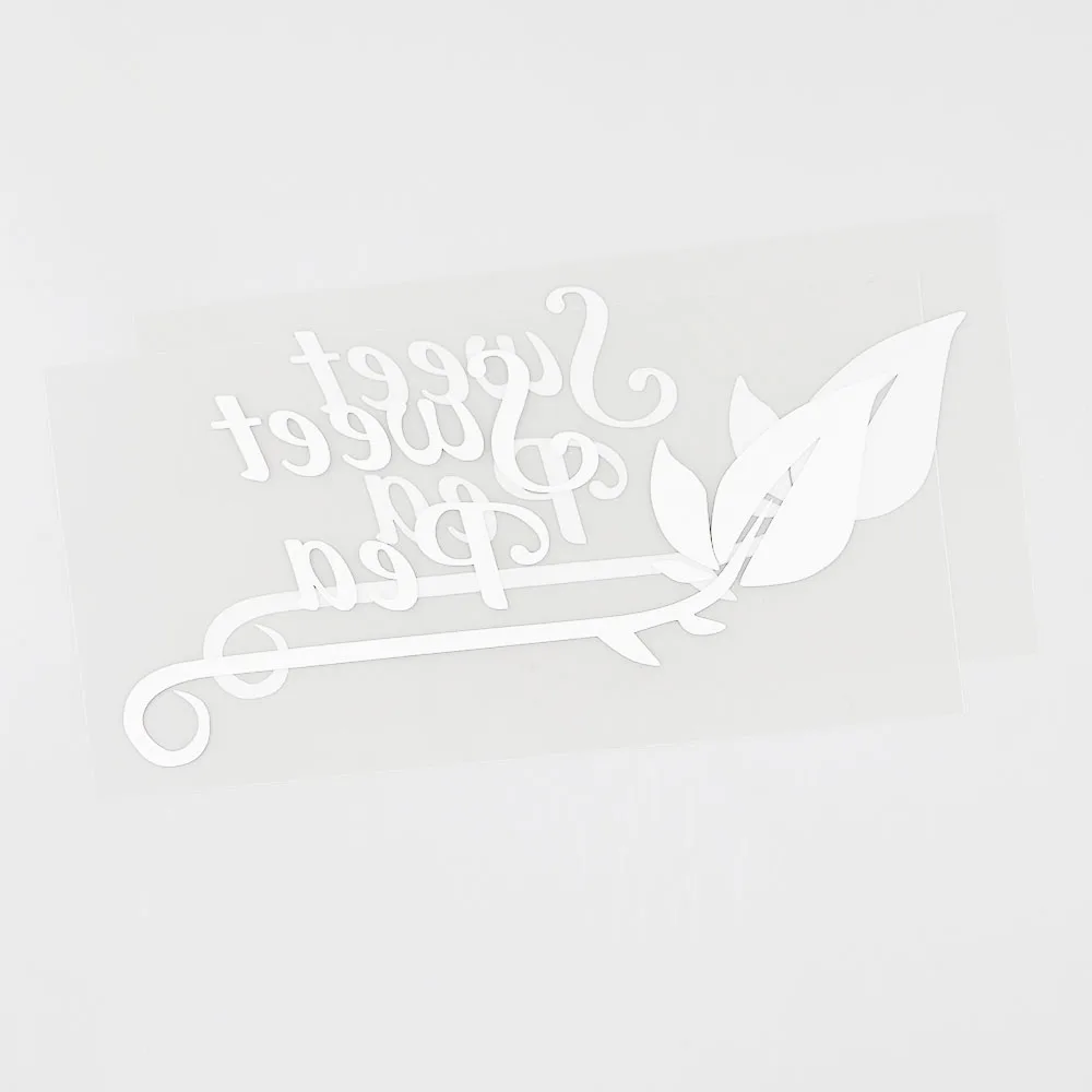 

YJZT 16.3CM7.8CM Fashion Sweet Pea Vinyl Car Window Sticker Decal Black/Silver 18B-0074
