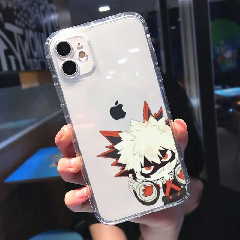 

Anime My deku bakugou Boku no Phone Case Transparent for iPhone 11 12 mini pro 8 7 6 6S XS MAX Plus X 5S SE 2020 XR