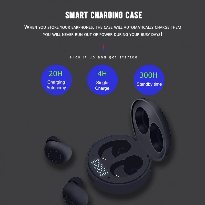 Наушники вкладыши TWS Bluetooth 5 0 мини наушники спортивные Водонепроницаемый