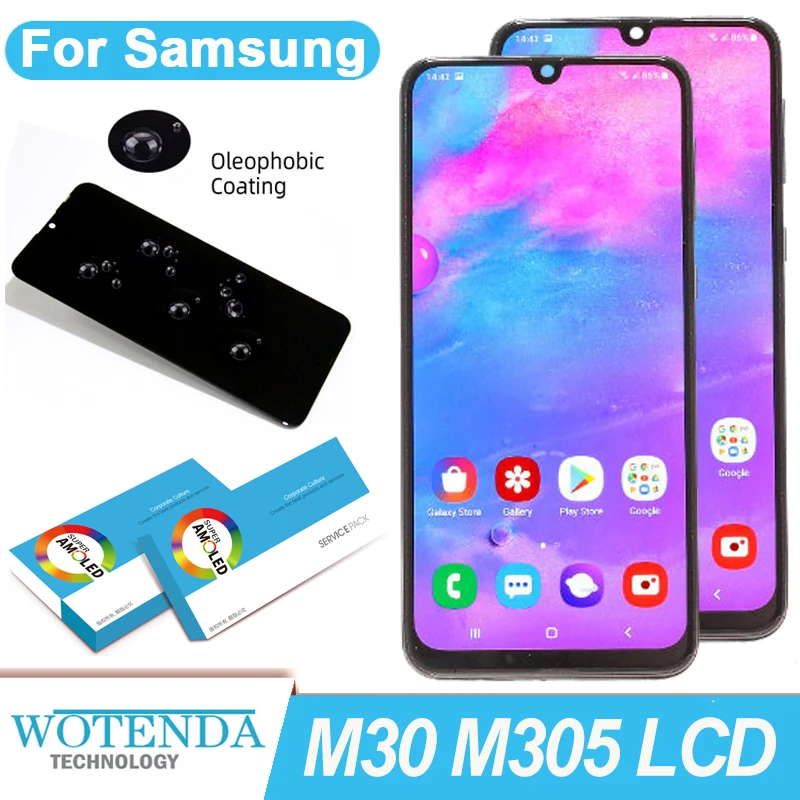 6 4 &quotОригинальный ЖК-дисплей для Samsung Galaxy M30 LCD 2019 M305F сенсорный экран дигитайзер в