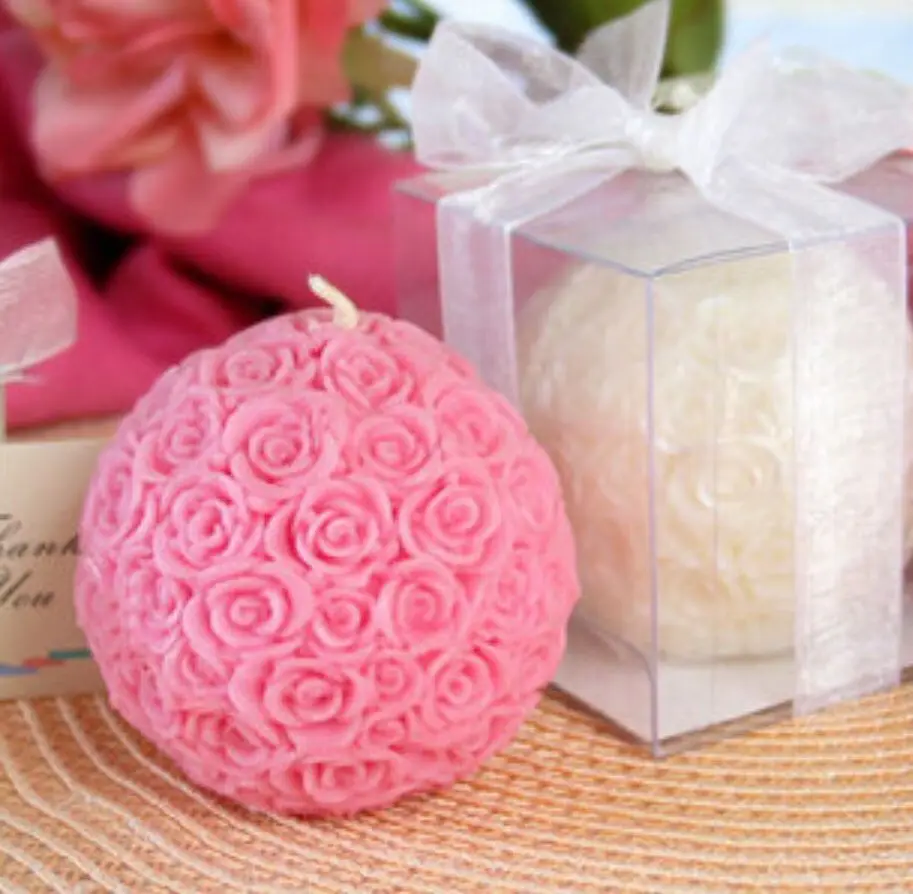 

1000pcs 6cm pvc box packing wedding decoration candle rose ball candle return a salute to friend home decoration