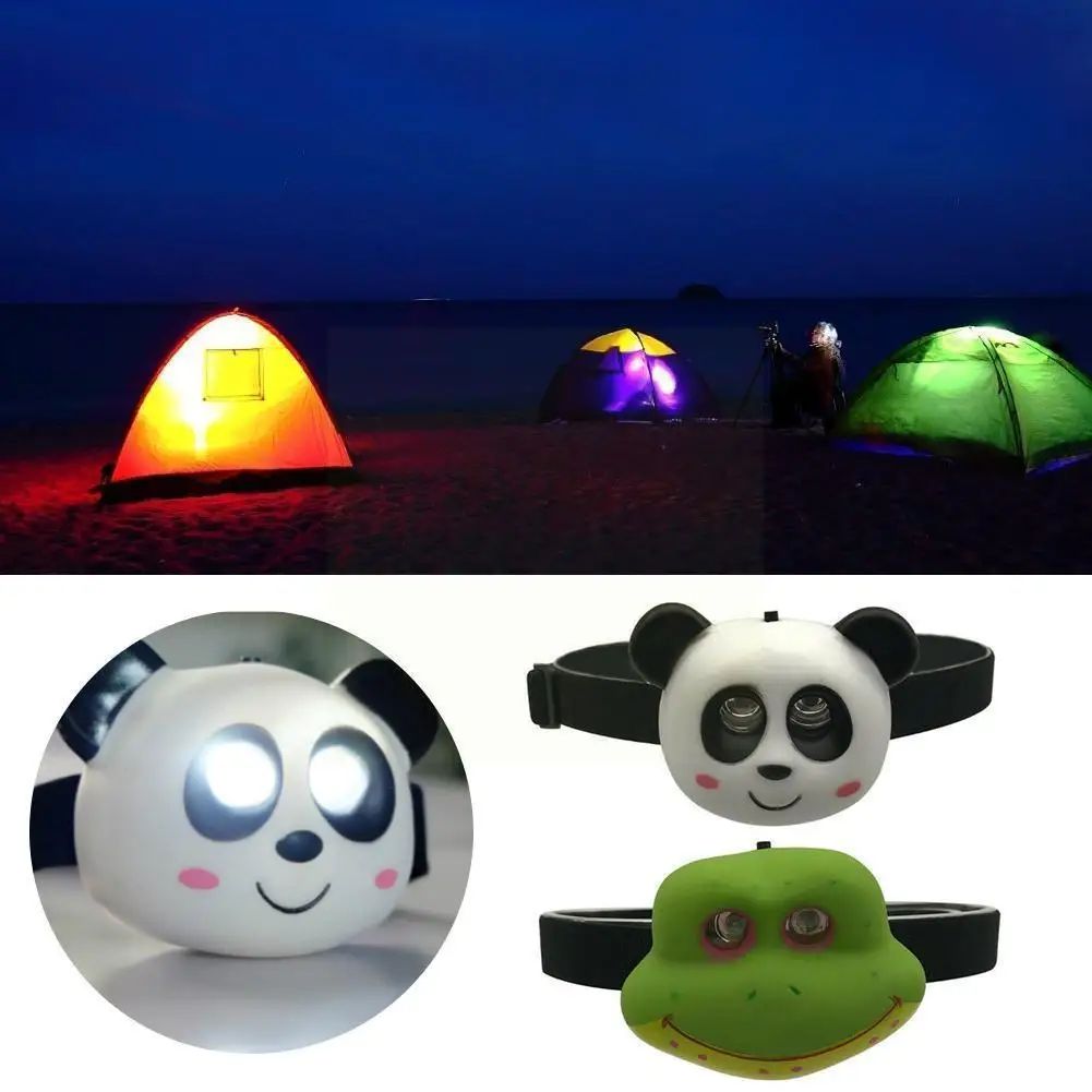 

Portable Cartoon LED Headlights Cute Monkey Dolphin Animal Pand Novelty Glowing Toy Tool Frog Kid Torch Head Outdoor Light I6H7
