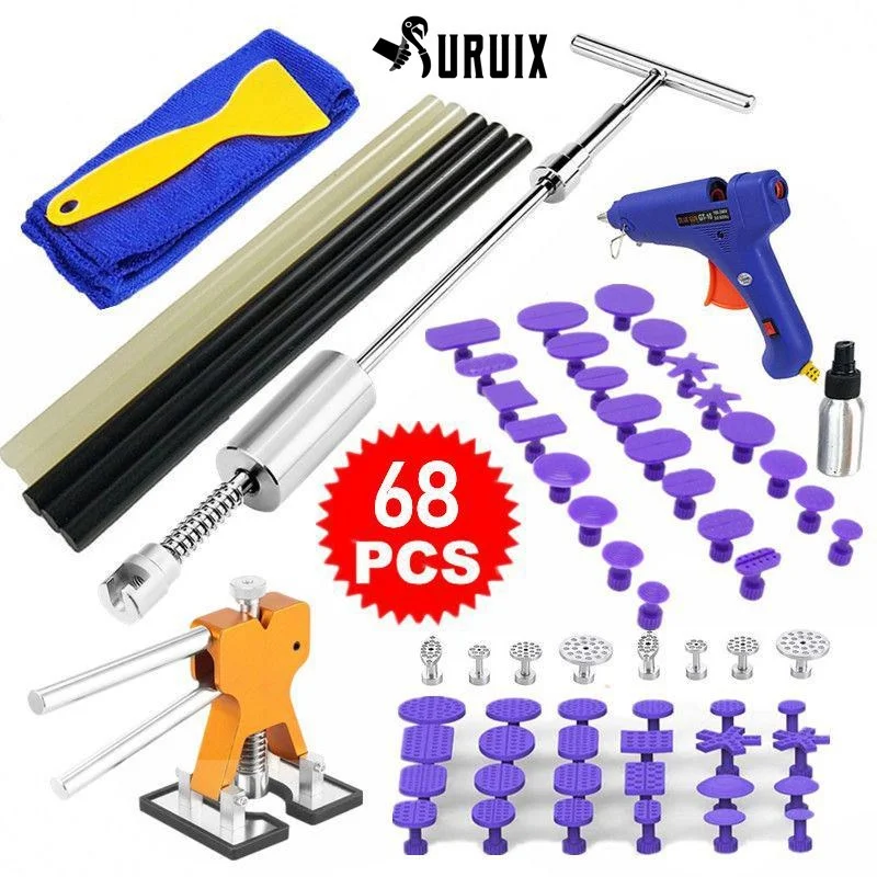 

Professional Car Dent Puller Paintless Dent Repair Tools - 68 Pcs Dent Remover Kits for Car Hail Damage Dent & Ding Removal