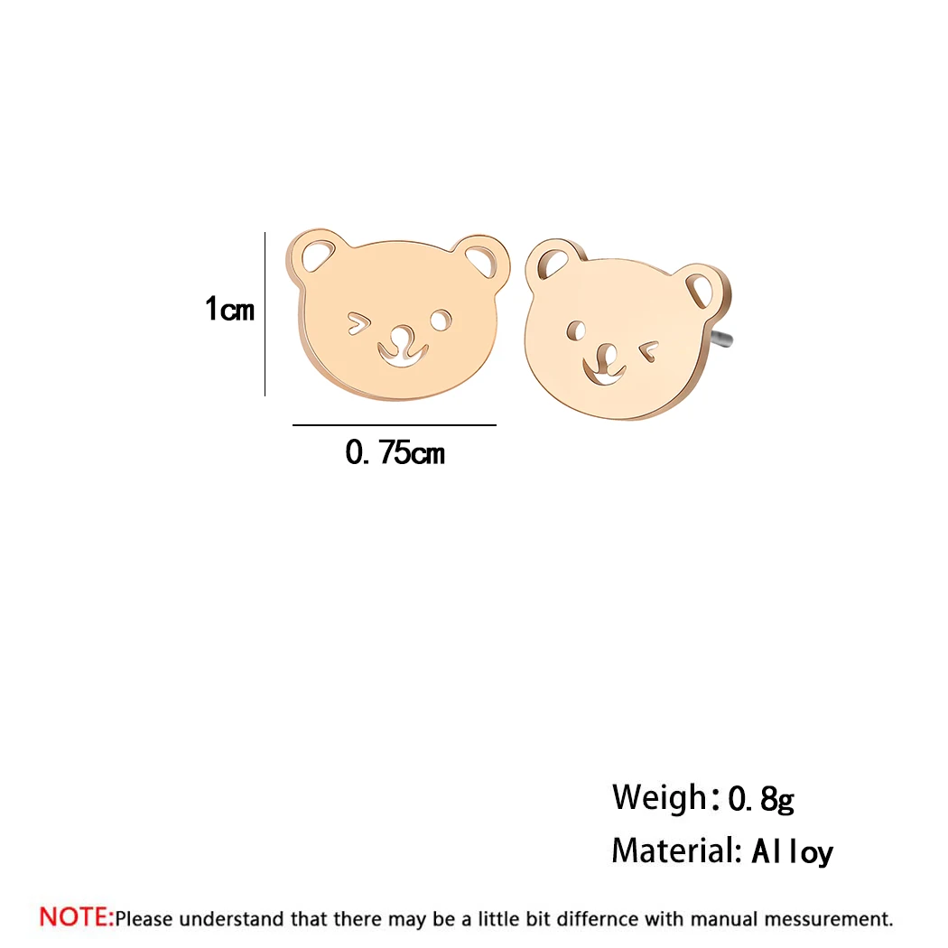Чандлер стальная Детская животное медведь серьги для девочек милые Bronics модные